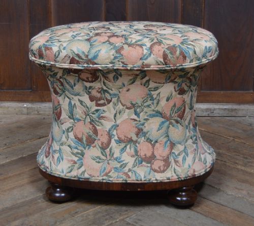 VICTORIAN ROSEWOOD OVAL STOOL - ADDITIONAL PHOTO 3