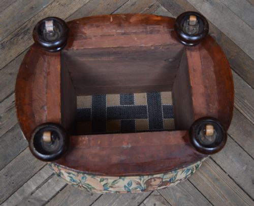 VICTORIAN ROSEWOOD OVAL STOOL - ADDITIONAL PHOTO 5