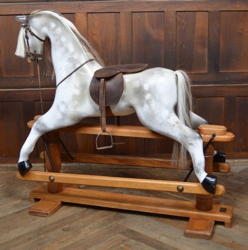 large wooden rocking horse by horseplay - CATEGORY: ANTIQUE MISCELLANEOUS - DATED 1920