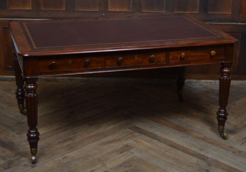 victorian mahogany library partner's desk - CATEGORY: ANTIQUE TABLES - DATED VICTORIAN