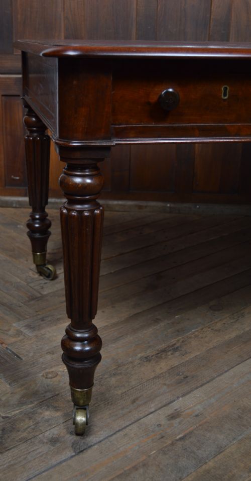 VICTORIAN MAHOGANY LIBRARY PARTNER'S DESK - ADDITIONAL PHOTO 3