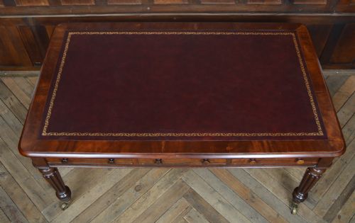 VICTORIAN MAHOGANY LIBRARY PARTNER'S DESK - ADDITIONAL PHOTO 11