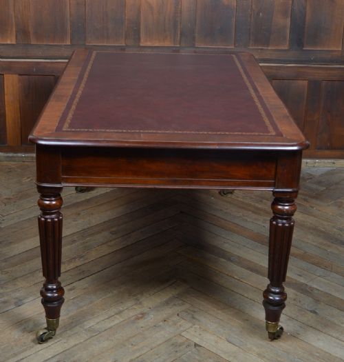 VICTORIAN MAHOGANY LIBRARY PARTNER'S DESK - ADDITIONAL PHOTO 13