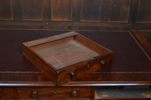 VICTORIAN MAHOGANY LIBRARY PARTNER'S DESK - ADDITIONAL PHOTO 16