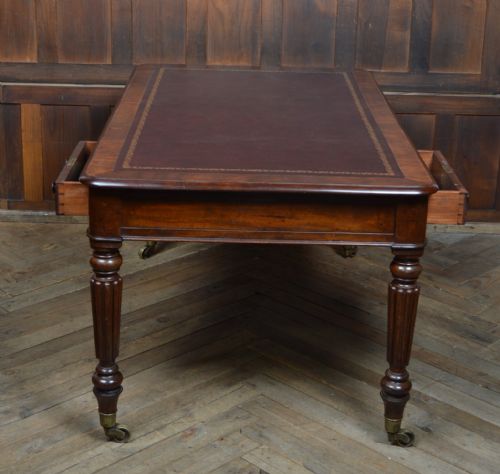 VICTORIAN MAHOGANY LIBRARY PARTNER'S DESK - ADDITIONAL PHOTO 18