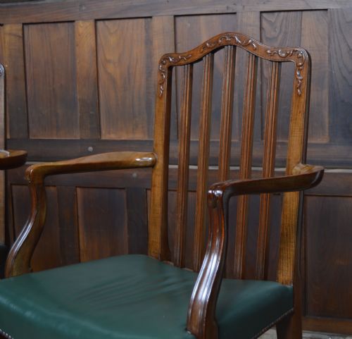 PAIR OF EDWARDIAN MAHOGANY LIBRARY CHAIRS - ADDITIONAL PHOTO 1
