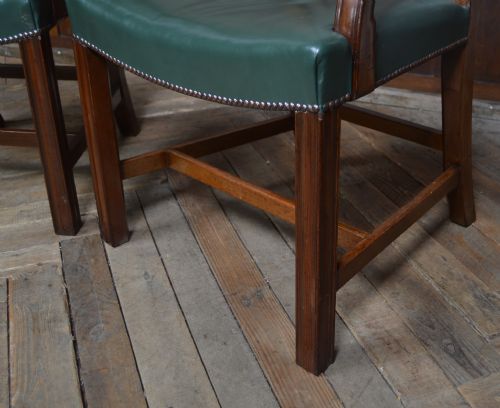 PAIR OF EDWARDIAN MAHOGANY LIBRARY CHAIRS - ADDITIONAL PHOTO 4