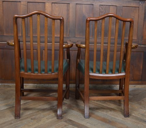 PAIR OF EDWARDIAN MAHOGANY LIBRARY CHAIRS - ADDITIONAL PHOTO 8