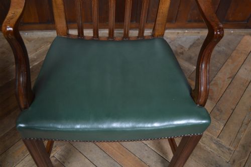 PAIR OF EDWARDIAN MAHOGANY LIBRARY CHAIRS - ADDITIONAL PHOTO 10