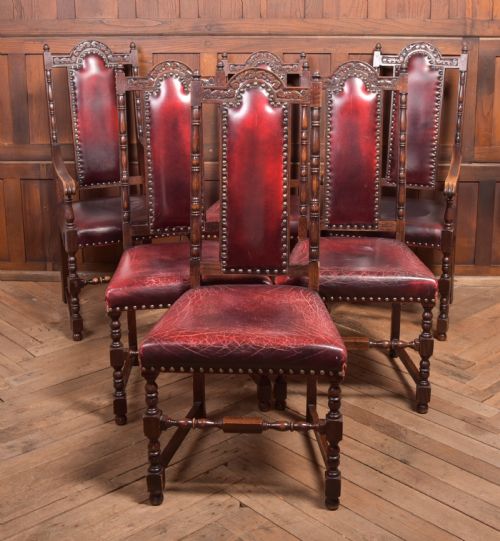 SET OF 6 EDWARDIAN OAK CHAIRS - ADDITIONAL PHOTO 1