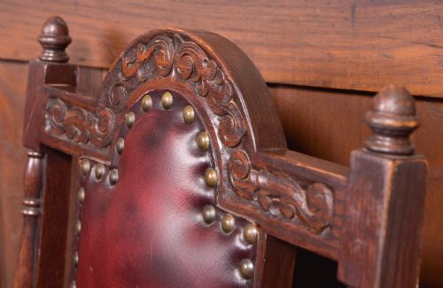 SET OF 6 EDWARDIAN OAK CHAIRS - ADDITIONAL PHOTO 7