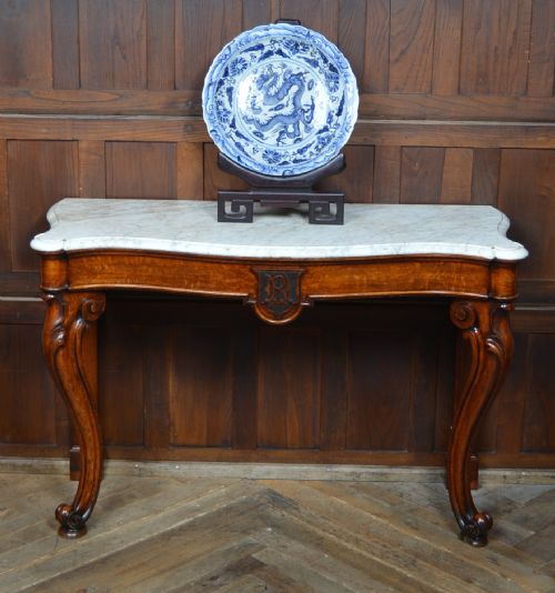 victorian marble top console table - CATEGORY: ANTIQUE TABLES - DATED VICTORIAN