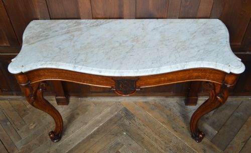 VICTORIAN MARBLE TOP CONSOLE TABLE - ADDITIONAL PHOTO 3