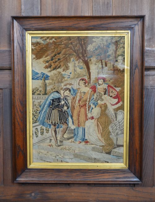 EDWARDIAN FRAMED TAPESTRY - ADDITIONAL PHOTO 1
