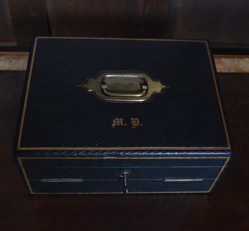 SCOTTISH VICTORIAN LEATHER WRITING STATIONERY BOX - ADDITIONAL PHOTO 4