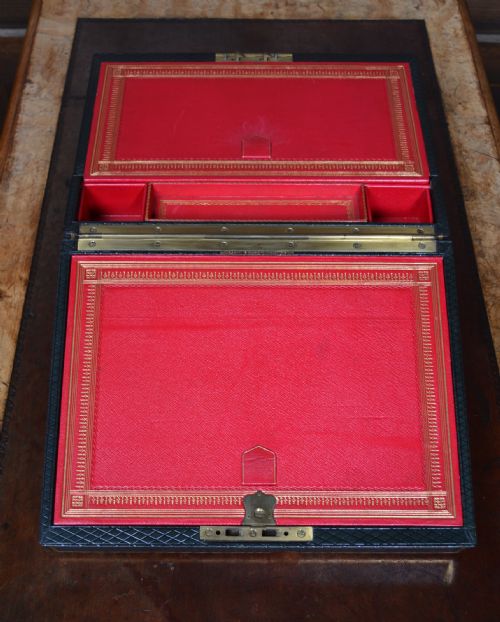 SCOTTISH VICTORIAN LEATHER WRITING STATIONERY BOX - ADDITIONAL PHOTO 12