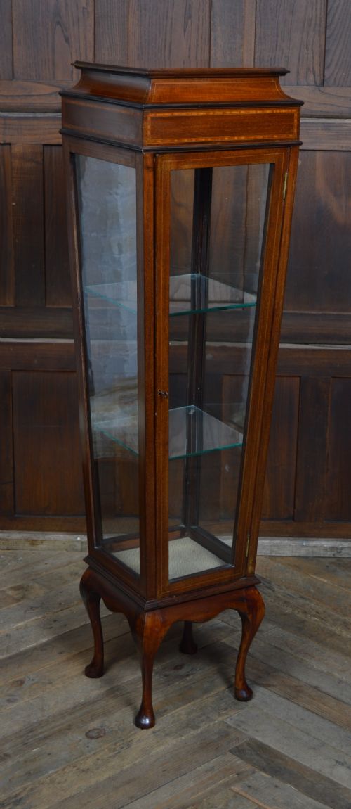 edwardian mahogany vitrine display cabinet - CATEGORY: ANTIQUE CABINETS - DATED EDWARDIAN