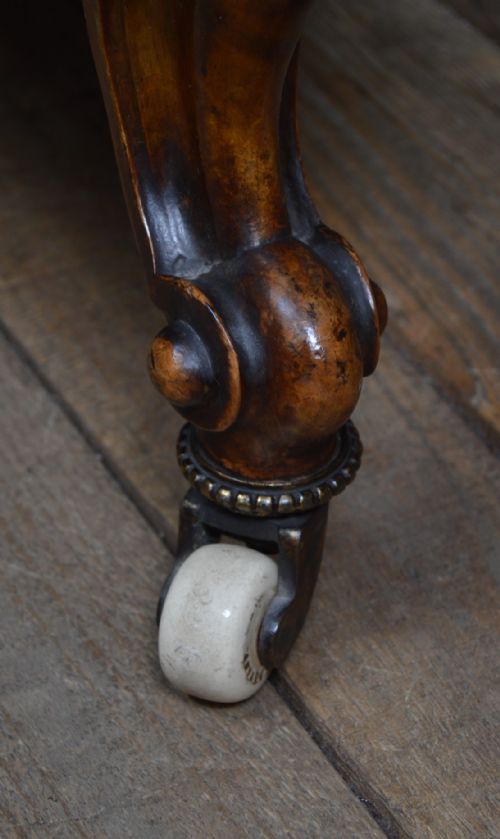 VICTORIAN WALNUT CENTRE STOOL - ADDITIONAL PHOTO 6
