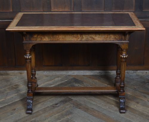 VICTORIAN WALNUT WRITING DESK LIBRARY TABLE - ADDITIONAL PHOTO 9