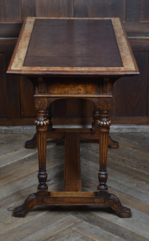 VICTORIAN WALNUT WRITING DESK LIBRARY TABLE - ADDITIONAL PHOTO 10
