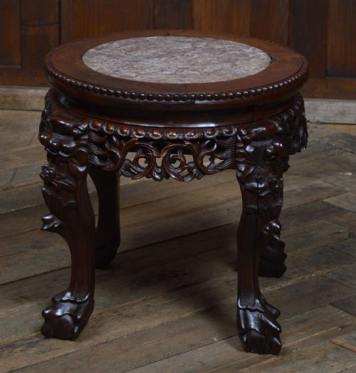 CHINESE MARBLE TOP VASE STAND - ADDITIONAL PHOTO 2