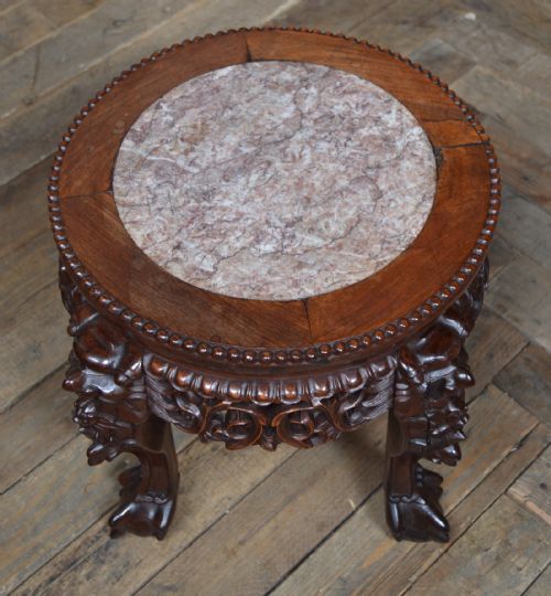 CHINESE MARBLE TOP VASE STAND - ADDITIONAL PHOTO 3