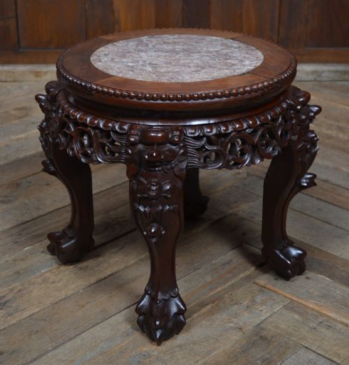 CHINESE MARBLE TOP VASE STAND - ADDITIONAL PHOTO 4
