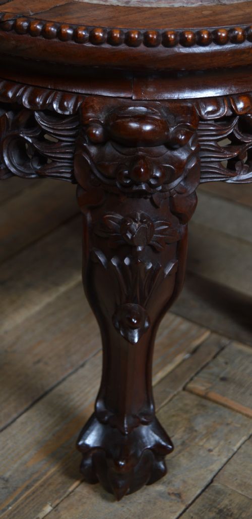 CHINESE MARBLE TOP VASE STAND - ADDITIONAL PHOTO 6