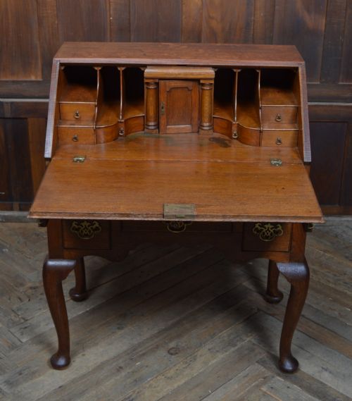 EDWARDIAN OAK BUREAU ON STAND - ADDITIONAL PHOTO 2