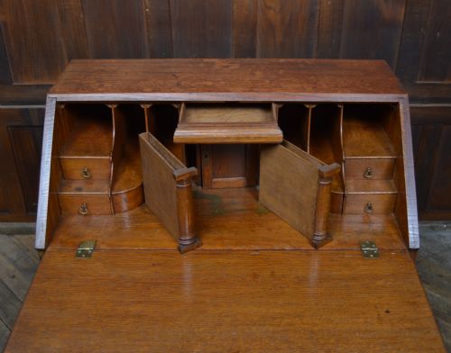 EDWARDIAN OAK BUREAU ON STAND - ADDITIONAL PHOTO 4