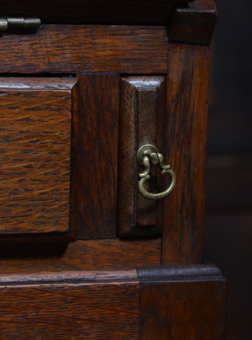 EDWARDIAN OAK BUREAU ON STAND - ADDITIONAL PHOTO 10