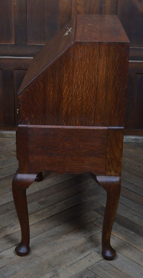 EDWARDIAN OAK BUREAU ON STAND - ADDITIONAL PHOTO 13