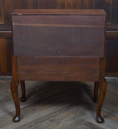 EDWARDIAN OAK BUREAU ON STAND - ADDITIONAL PHOTO 14