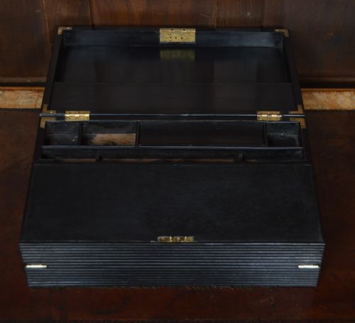VICTORIAN EBONY COLONIAL WRITING BOX - ADDITIONAL PHOTO 3