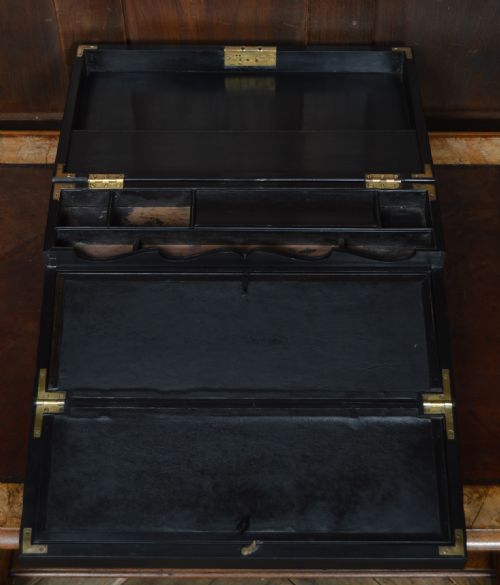 VICTORIAN EBONY COLONIAL WRITING BOX - ADDITIONAL PHOTO 4