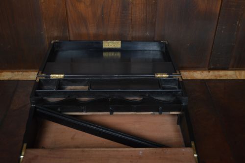 VICTORIAN EBONY COLONIAL WRITING BOX - ADDITIONAL PHOTO 6