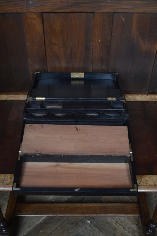 VICTORIAN EBONY COLONIAL WRITING BOX - ADDITIONAL PHOTO 8