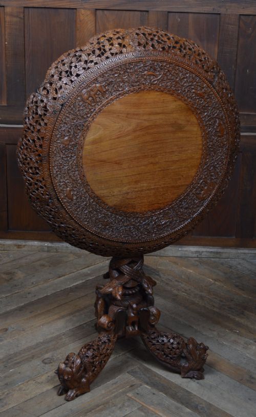 VICTORIAN BURMESE PADOUK TILT TOP TABLE - ADDITIONAL PHOTO 2
