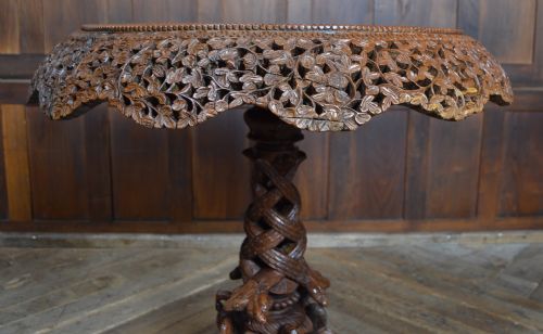 VICTORIAN BURMESE PADOUK TILT TOP TABLE - ADDITIONAL PHOTO 7