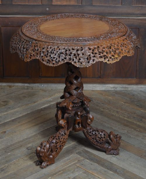 VICTORIAN BURMESE PADOUK TILT TOP TABLE - ADDITIONAL PHOTO 9