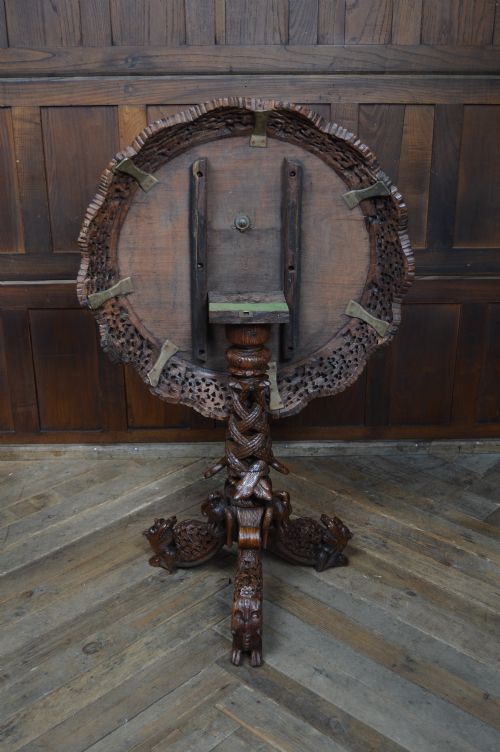 VICTORIAN BURMESE PADOUK TILT TOP TABLE - ADDITIONAL PHOTO 18