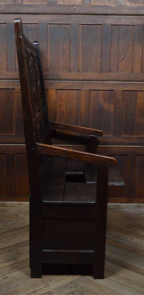 18TH CENTURY OAK HALL SEAT SETTLE - ADDITIONAL PHOTO 11