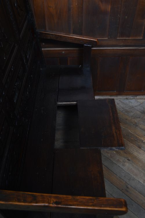18TH CENTURY OAK HALL SEAT SETTLE - ADDITIONAL PHOTO 12