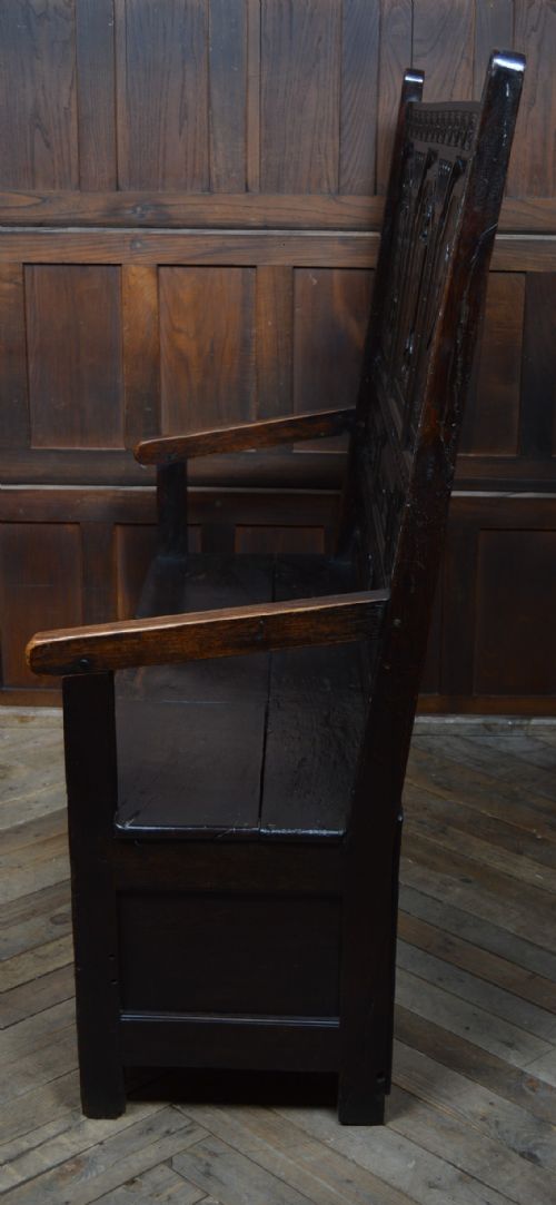 18TH CENTURY OAK HALL SEAT SETTLE - ADDITIONAL PHOTO 14