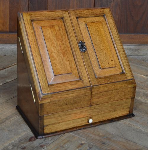 EDWARDIAN OAK WRITING BOX CABINET - ADDITIONAL PHOTO 1