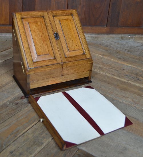EDWARDIAN OAK WRITING BOX CABINET - ADDITIONAL PHOTO 3