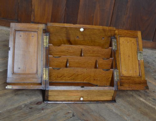 EDWARDIAN OAK WRITING BOX CABINET - ADDITIONAL PHOTO 4
