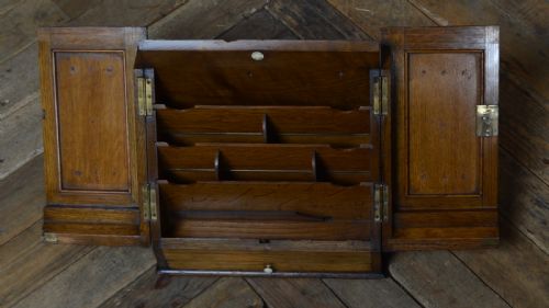 EDWARDIAN OAK WRITING BOX CABINET - ADDITIONAL PHOTO 5
