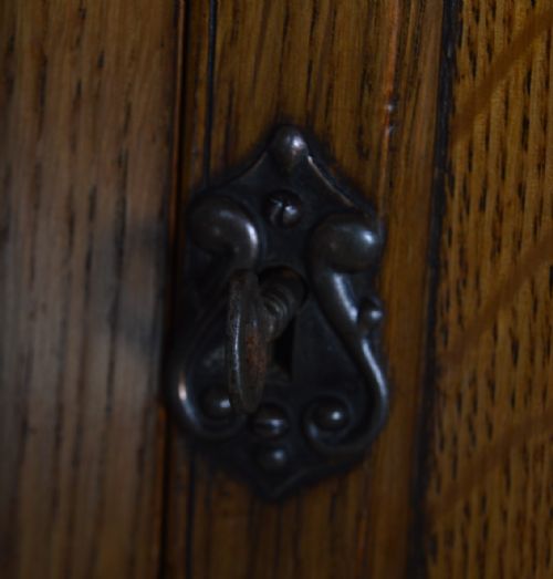 EDWARDIAN OAK WRITING BOX CABINET - ADDITIONAL PHOTO 9