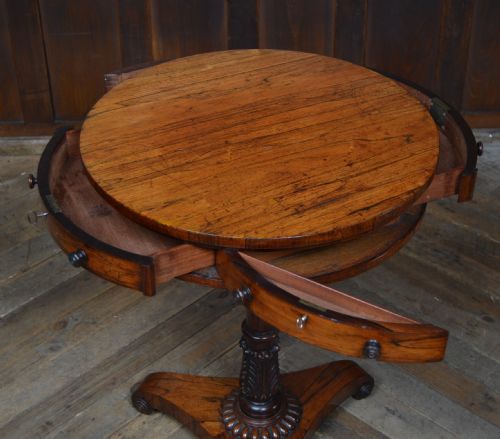 VICTORIAN ROSEWOOD DRUM TABLE - ADDITIONAL PHOTO 5
